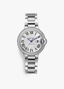 Cartier Dames Ballon Bleu de Cartier horloge met 0,58 ct diamant CRW4BB0023 in de kleur Zilver