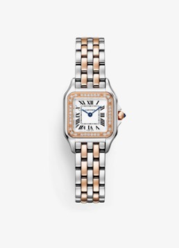 Cartier Dames Panthère de Cartier horloge van 18 karaat roségoud en staal met diamant CRW3PN0014 in de kleur Roségoud