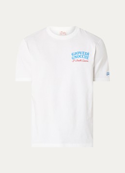 MC2 Saint Barth Heren Portland T-shirt met logo- en backprint in de kleur Wit, maat: L