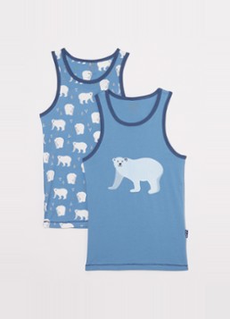 Claesens Jongens Singlet met print in 2-pack in de kleur Blauwgrijs