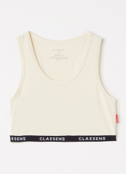 Claesens Meisjes Top met logoband in de kleur Gebroken wit