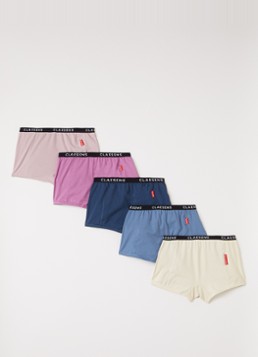 Claesens Meisjes Boxer met logoband in 5-pack in de kleur Indigo