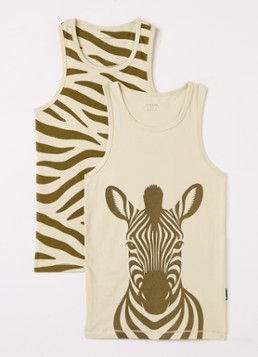 Claesens Meisjes Singlet met print in 2-pack in de kleur Mosgroen