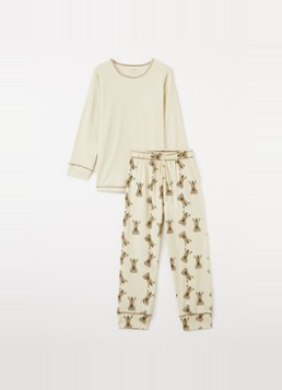 Claesens Meisjes Pyjamaset met print in de kleur Beige