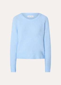 SAMSØE SAMSØE Dames Nor fijngebreide trui in alpaca wolblend in de kleur Lichtblauw, maat: XS