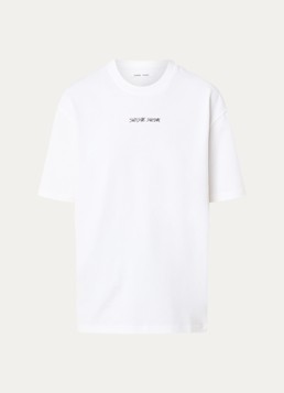 SAMSØE SAMSØE Heren Dinner T-shirt met logo- en backprint in de kleur Wit, maat: L