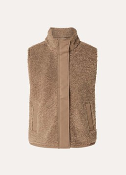 SAMSØE SAMSØE Dames Frost bodywarmer van teddy met steekzakken in de kleur Lichtbruin, maat: M