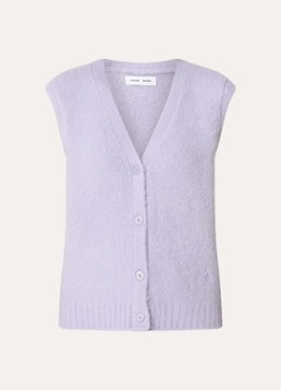 SAMSØE SAMSØE Dames Jeanne fijngebreid gilet in alpaca wolblend in de kleur Lichtpaars, maat: S