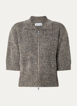 SAMSØE SAMSØE Dames Kelsie fijngebreid vest in alpaca wolblend met gemêleerd dessin in de kleur Donkerbeige, maat: L