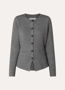 SAMSØE SAMSØE Dames Lula fijngebreid vest met steekzakken in de kleur Grijs, maat: S