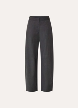 SAMSØE SAMSØE Dames Roko mid waist loose fit pantalon in wolblend in de kleur Grijsmele, maat: L