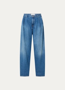 SAMSØE SAMSØE Heren Saharper high waist wide fit jeans met medium wassing in de kleur Indigo, maat: W26/L32
