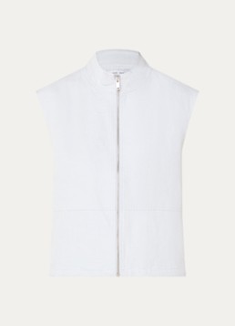 SAMSØE SAMSØE Dames Sakaila gilet in linnenblend in de kleur Lichtblauw, maat: L