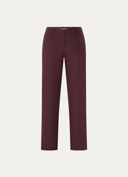 SAMSØE SAMSØE Dames Salara high waist wide fit pantalon van linnen in de kleur Aubergine, maat: M