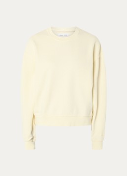 SAMSØE SAMSØE Dames Savan sweater met logoborduring in de kleur Lichtgeel, maat: M