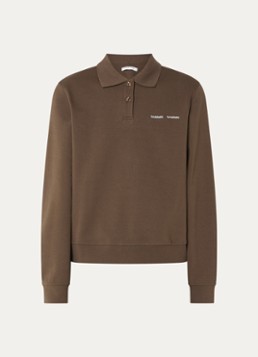 SAMSØE SAMSØE Dames Sadory sweater met polokraag in de kleur Donkerbruin, maat: XS