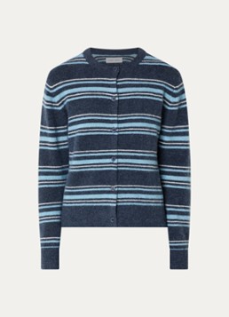SAMSØE SAMSØE Dames Nor fijngebreid vest in alpaca wolblend in de kleur Indigo, maat: S