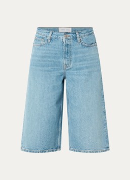 SAMSØE SAMSØE Dames Satessa high waist straight fit korte broek van denim met medium wassing in de kleur Indigo, maat: W 28