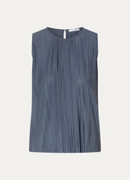 SAMSØE SAMSØE Dames Sauma top met plissé in de kleur Staalblauw, maat: S
