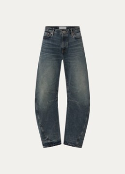 SAMSØE SAMSØE Dames Saharpo mid waist wide fit jeans met medium wassing in de kleur Jeans, maat: W31/L32