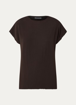 SAMSØE SAMSØE Dames Saumi semi transparante top met ronde hals in de kleur Donkerbruin, maat: L