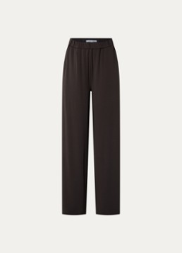 SAMSØE SAMSØE Dames Saumi high waist wide fit pantalon met steekzakken in de kleur Bruin, maat: XS