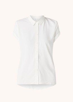 SAMSØE SAMSØE Dames Majan blouse met korte mouw in de kleur Gebroken wit, maat: S