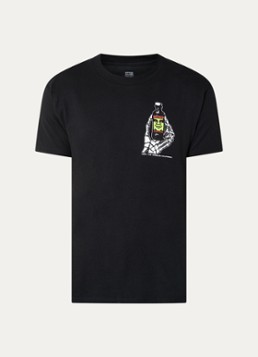 Obey Heren Mind Control T-shirt met front- en backprint in de kleur Zwart, maat: S