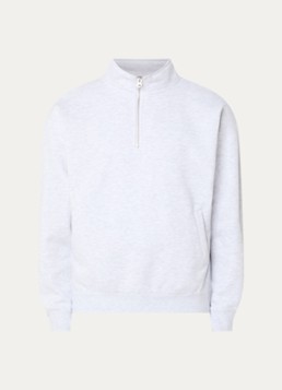 Obey Heren Established Works sweater met halve rits en logoborduring in de kleur Wit, maat: L