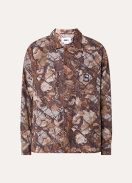 Obey Heren Fence regular fit overhemd met print in de kleur Bruin, maat: L