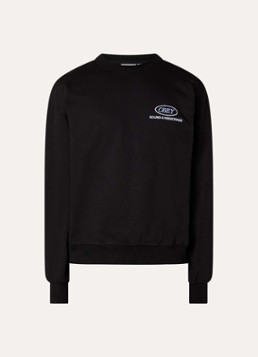 Obey Heren Sound Crew sweater met borduring in de kleur Zwart, maat: S