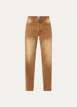 Obey Heren Boxcar straight leg jeans met medium wassing in de kleur Camel, maat: 34
