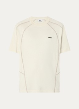 Obey Heren T-shirt met logo in de kleur Beige, maat: L