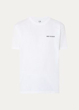 Obey Heren Moves Of Life T-shirt met logo- en backprint in de kleur Wit, maat: S