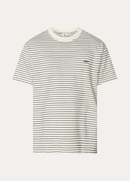 Obey Heren Edwin T-shirt met streepprint in de kleur Donkergroen, maat: S