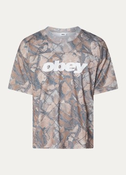 Obey Heren Practice T-shirt met camouflageprint in de kleur Beige, maat: XL