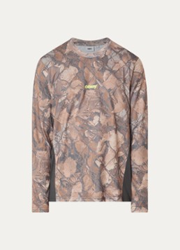 Obey Heren Basecamp longsleeve met print in de kleur Bruin, maat: S
