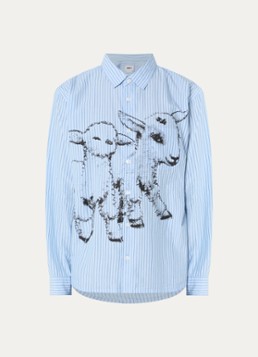 Obey Heren Billy regular fit overhemd met print in de kleur Blauw, maat: XL