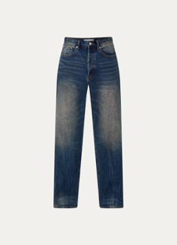 Obey Heren Mid waist straight leg jeans met medium wassing in de kleur Indigo, maat: 34