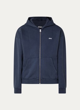 Obey Heren Sweatvest met logo en steekzakken in de kleur Donkerblauw, maat: XL