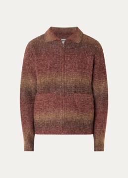 Obey Heren Anton grofgebreid vest in wolblend in de kleur Bruin, maat: L