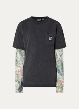 Obey Heren Post longsleeve met camouflageprint in de kleur Zwart, maat: S