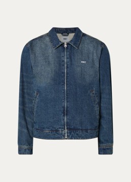 Obey Heren Workshop spijkerjas met logo en steekzakken in de kleur Indigo, maat: L