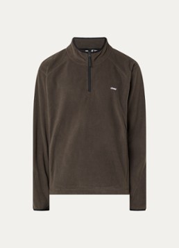 Obey Heren Vetta pullover van fleece met halve rits in de kleur Olijfgroen, maat: M