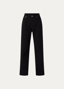 OLAF Dames High waist straight leg jeans met gekleurde wassing en steekzakken in de kleur Zwart, maat: L
