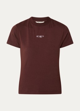 OLAF Dames T-shirt met logo in de kleur Bordeauxrood, maat: L