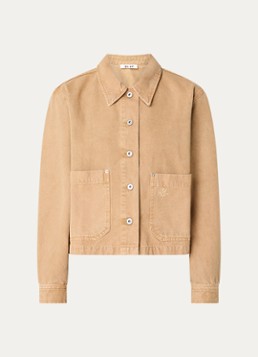 OLAF Dames Barn jack met logoborduring in de kleur Camel, maat: L