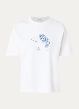 OLAF Dames T-shirt met print in de kleur Wit, maat: L