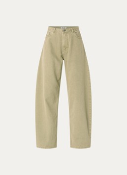 OLAF Dames High waist wide leg jeans met gekleurde wassing in de kleur Beige, maat: S