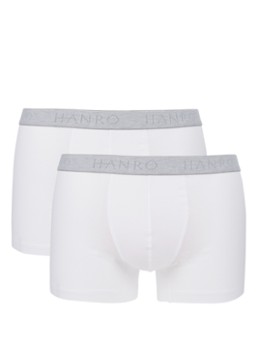 Hanro Heren Trunk Cotton Essentials boxershorts in uni in 2-pack in de kleur Wit, maat: L